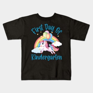 Bonny Unicorn and Rainbow | First Day of Kindergarten Kids T-Shirt